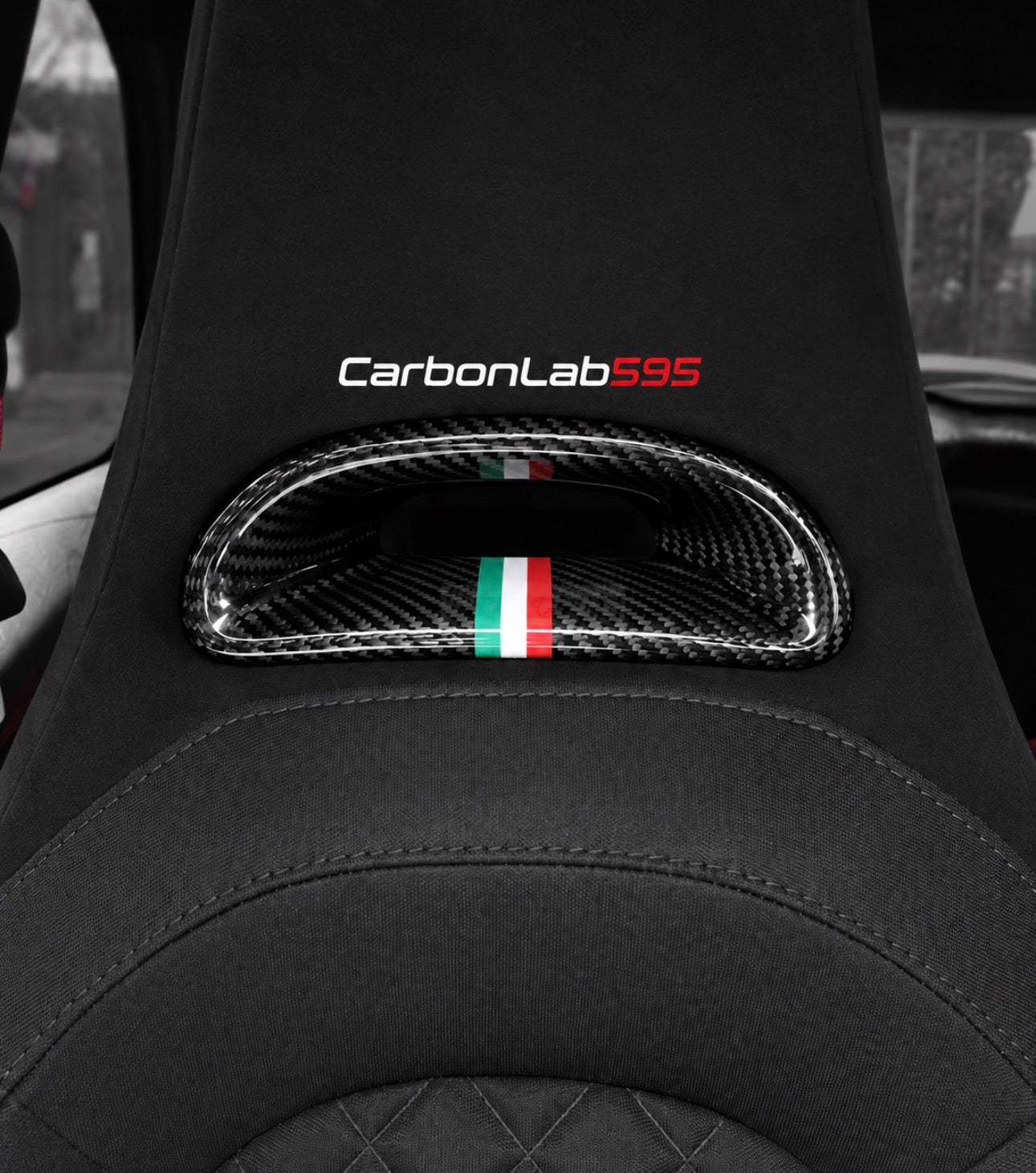 Cover in Carbonio per Foro Passante Sedile – Fiat 500 / Abarth 595